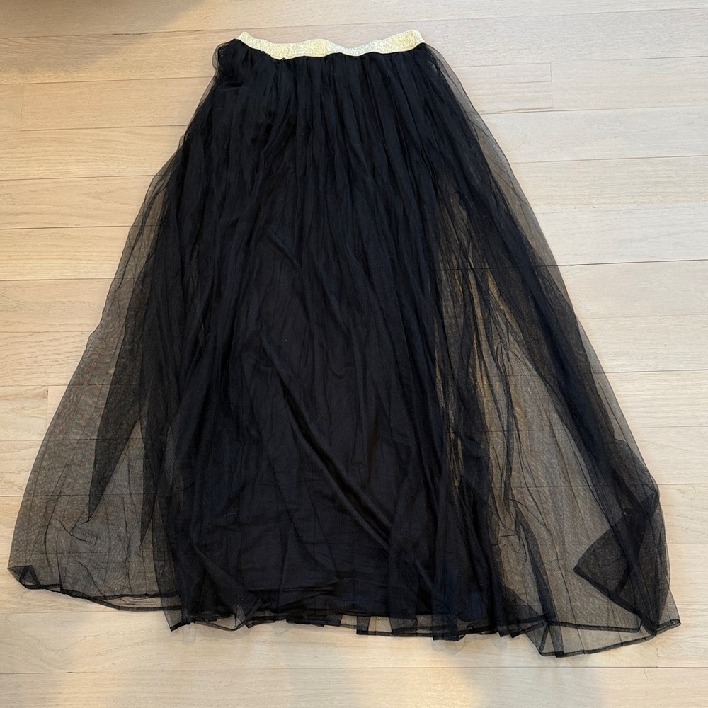 LC Lauren Conrad Black and Gold Maxi Skirt